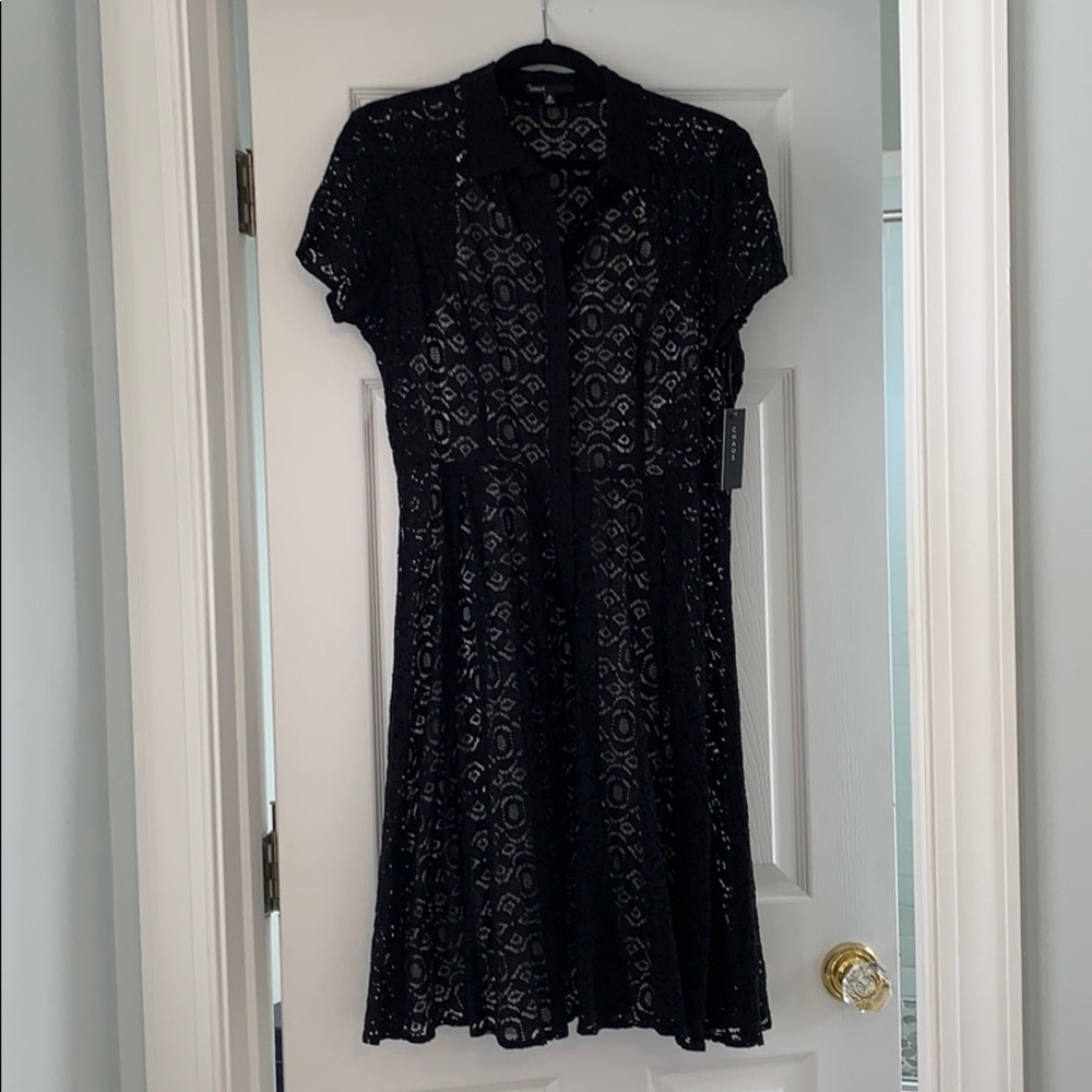 Chaus Black lace a-line dress